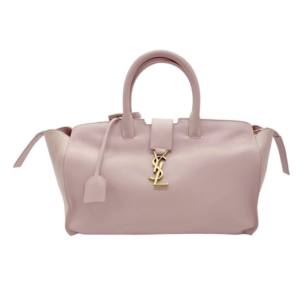 Saint Laurent Downtown Cabas Shoulder Bag Handbag Leather Suede Pink